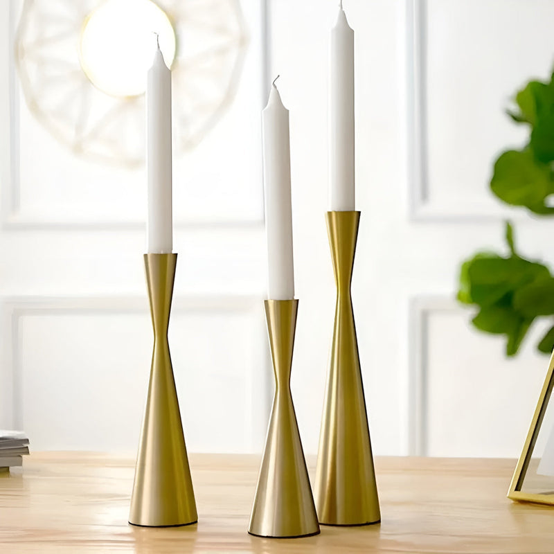 Nordic Brass Waist Candlestick | Set of 3