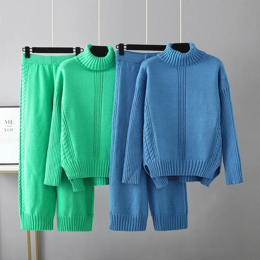 Mira Women's Cable Knit Two-piece Set - styled view