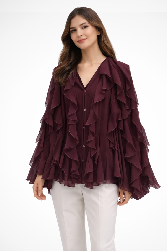 Nora Women's Ruffled Blouse - front view