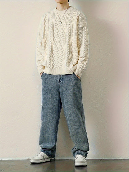 Rowan Women's Cable Knit Sweater - styled view