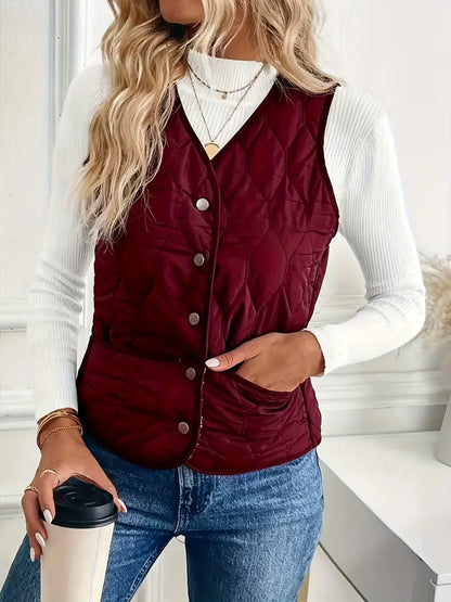Rhea Women's Quilted Vest - styled view