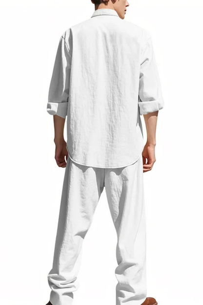 Hugo Men's Linen Trousers - flat lay