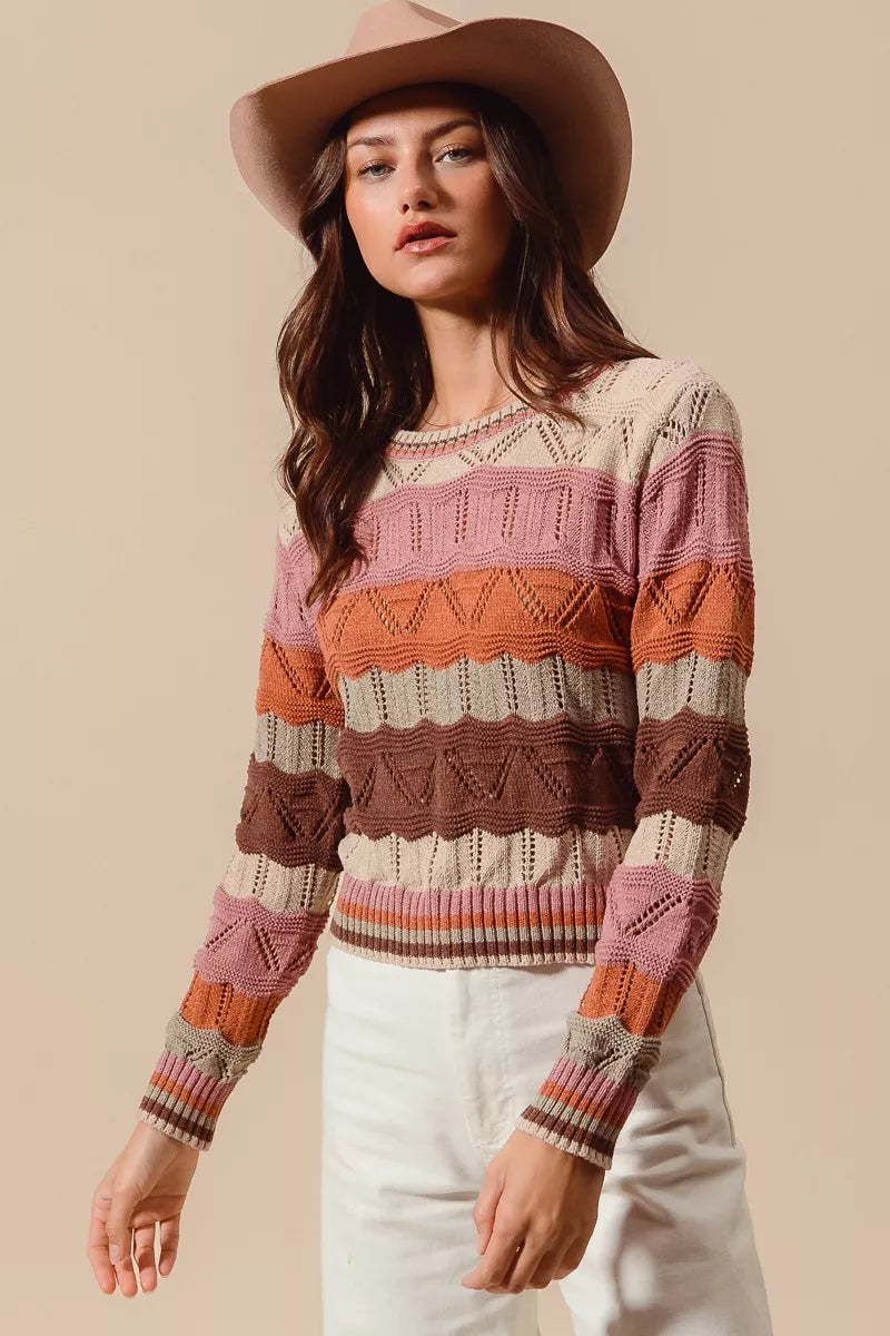 Uma Women's Striped Sweater - shown in use
