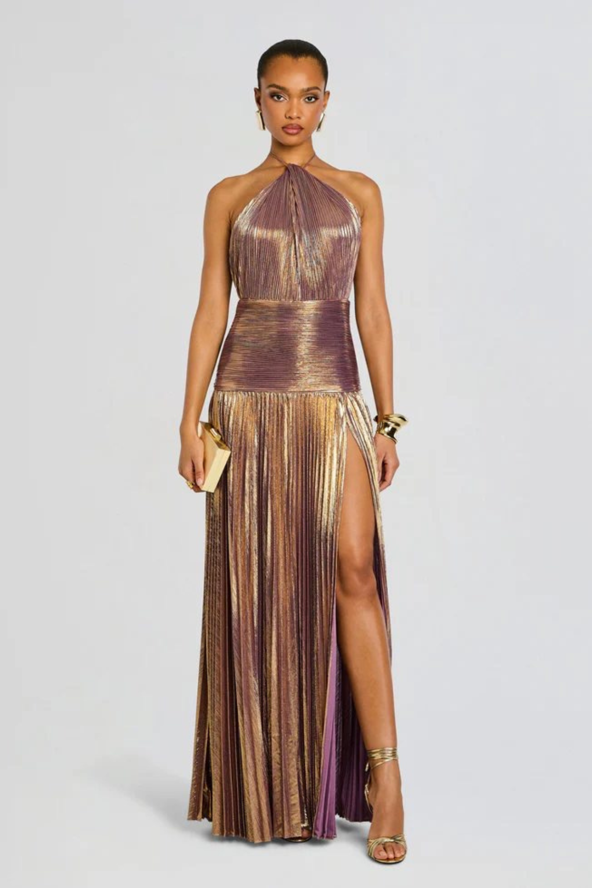 Rhea Women's Pleated Maxi Dress - front view