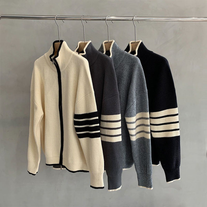 Silas Men's Striped Sweater - back view