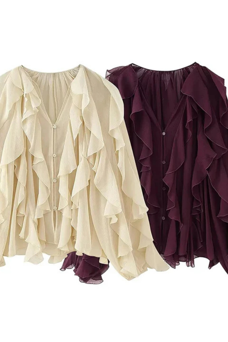 Nora Women's Ruffled Blouse - full-length view