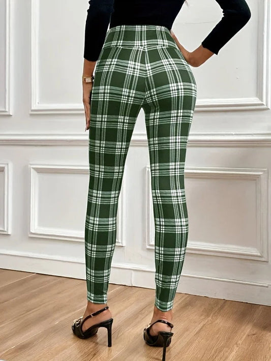 Odette Women's Plaid Leggings - styled view
