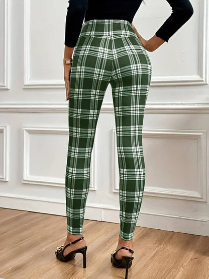 Odette Women's Plaid Leggings - styled view
