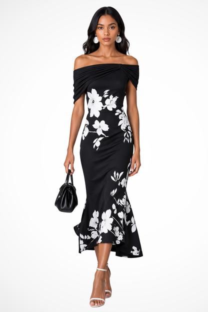 Tamsin Women's Floral Midi Dress - fabric and finish detail