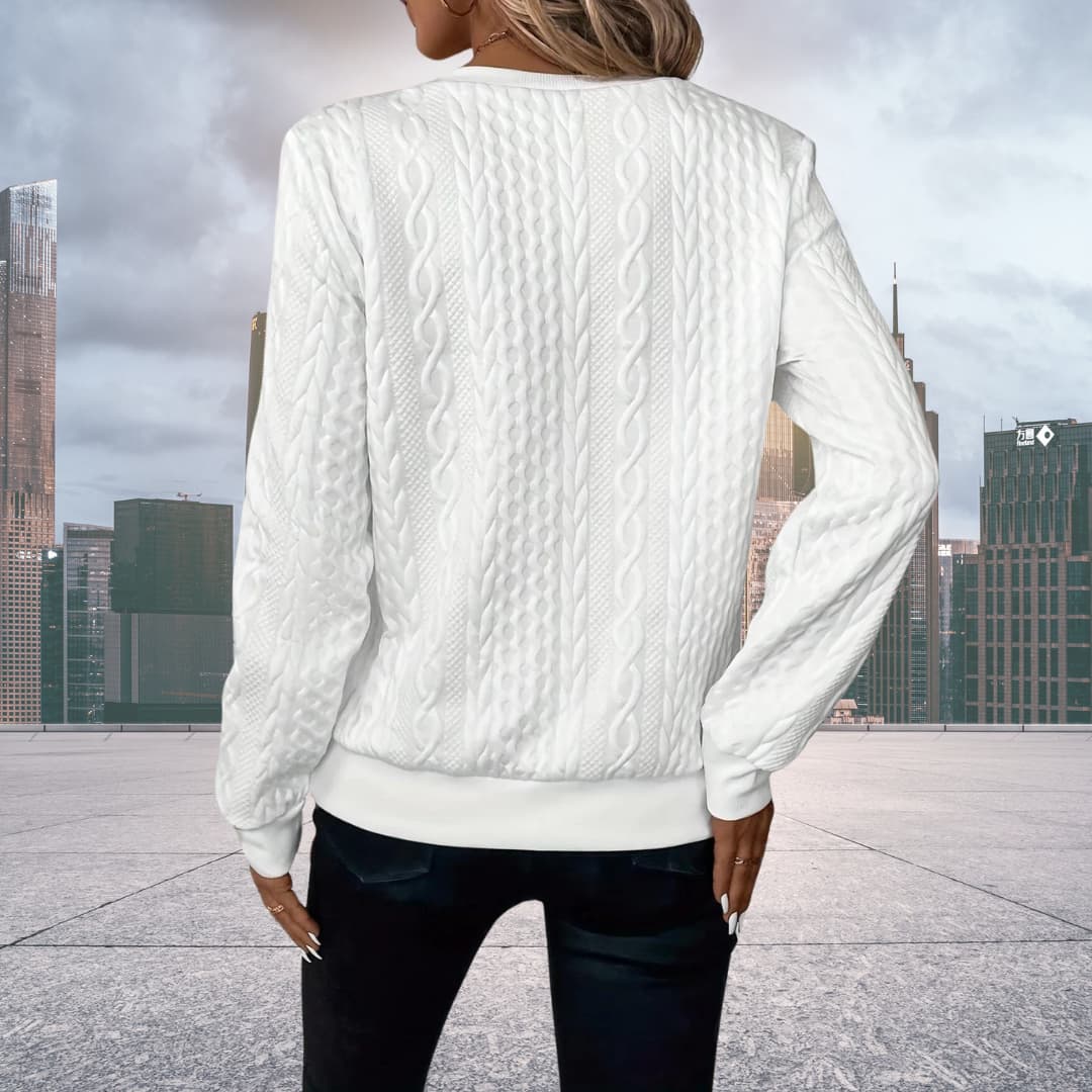 Ava Women's Cable Knit Sweater - front view