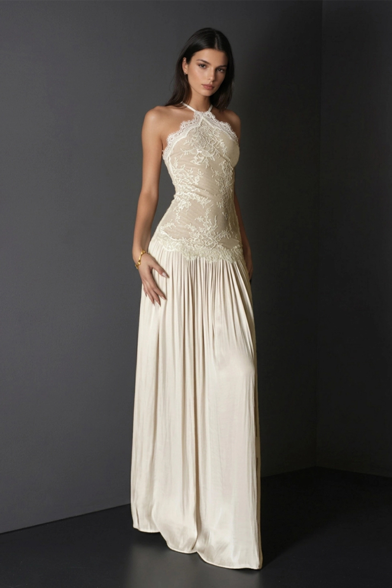Elsie Women's Pleated Maxi Dress - back view
