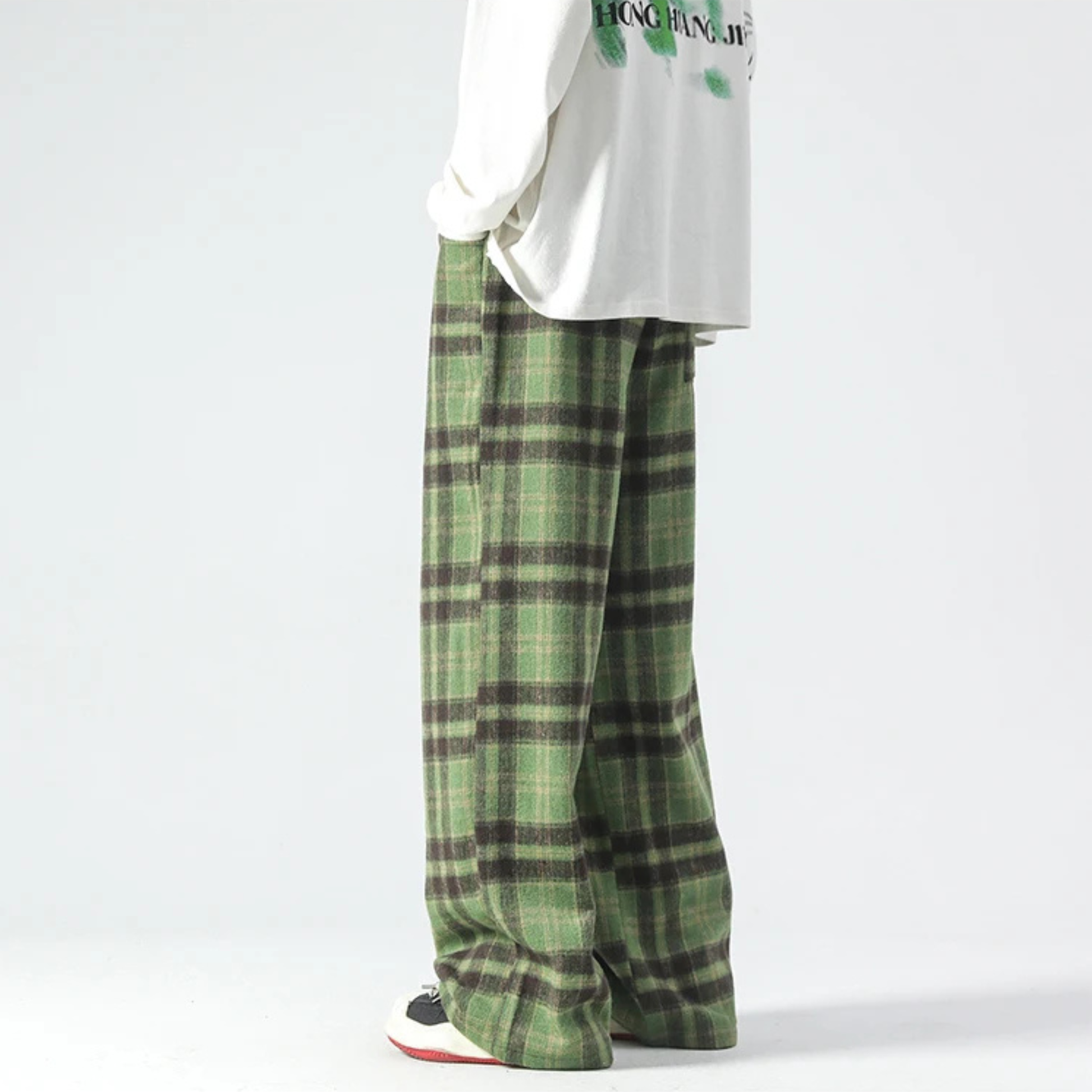 Nora Women's Plaid Joggers - styled view