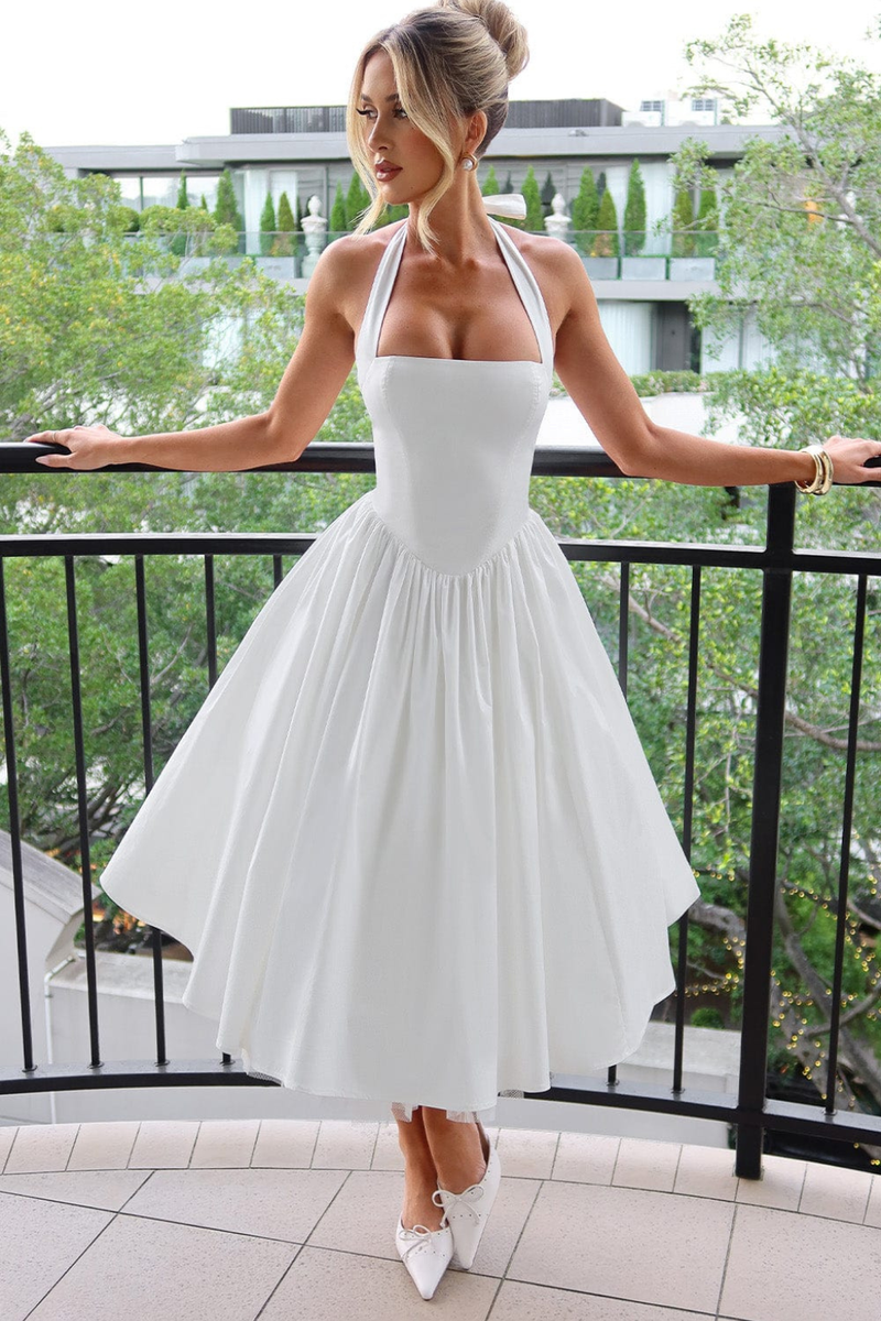 Vienna Women's Midi Dress - fabric and finish detail