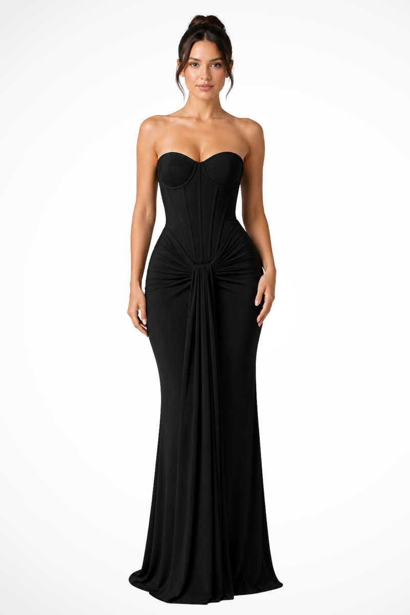 Alba Women's Maxi Dress | Corset, Draped, Lace