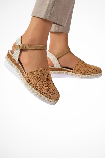 Edith Women's Crochet Espadrilles - fabric and finish detail