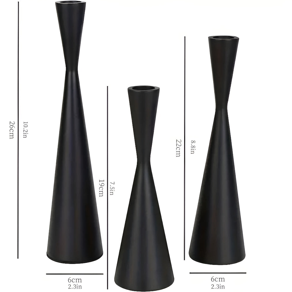 Nordic Brass Waist Candlestick | Set of 3