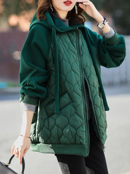 Mabel Women's Quilted Hoodie - front view