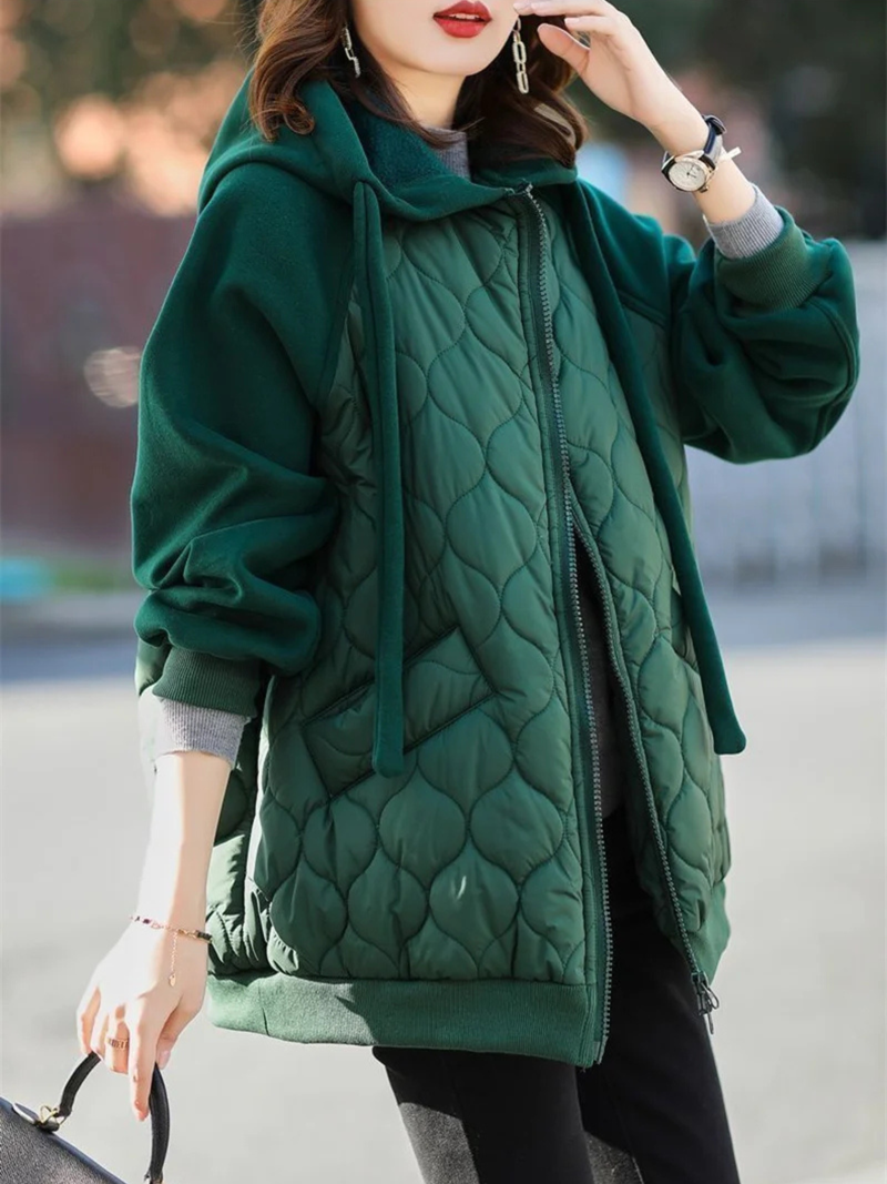 Mabel Women's Quilted Hoodie - front view