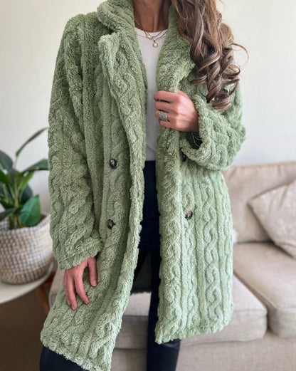 Bijou Women's Cable Knit Coat - full-length view