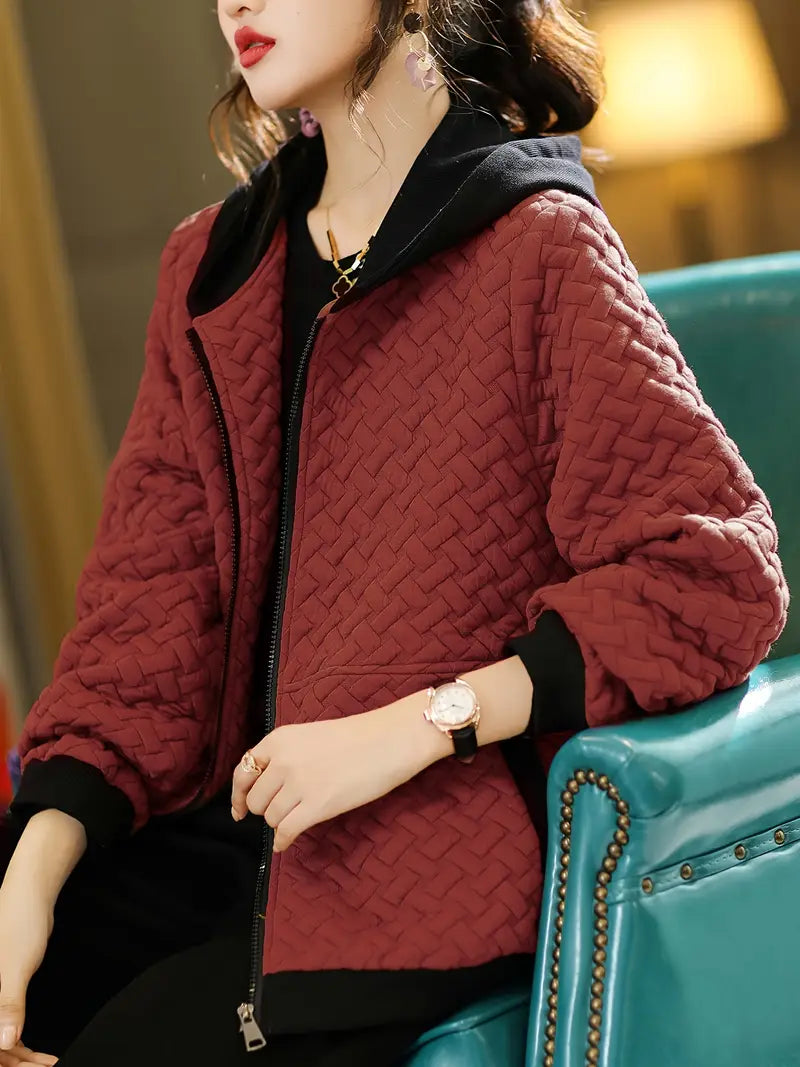 Wren Women's Quilted Hoodie - flat lay