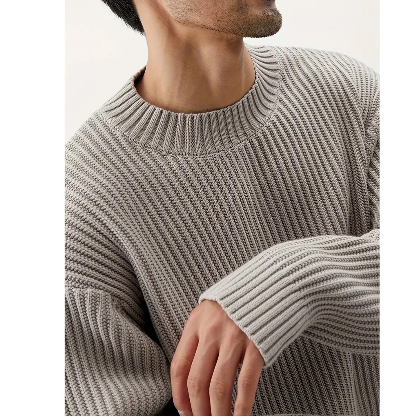 Elias Men's Sweater - fabric and finish detail