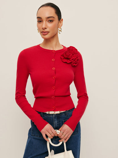 Iris Women's Floral Cardigan - front view