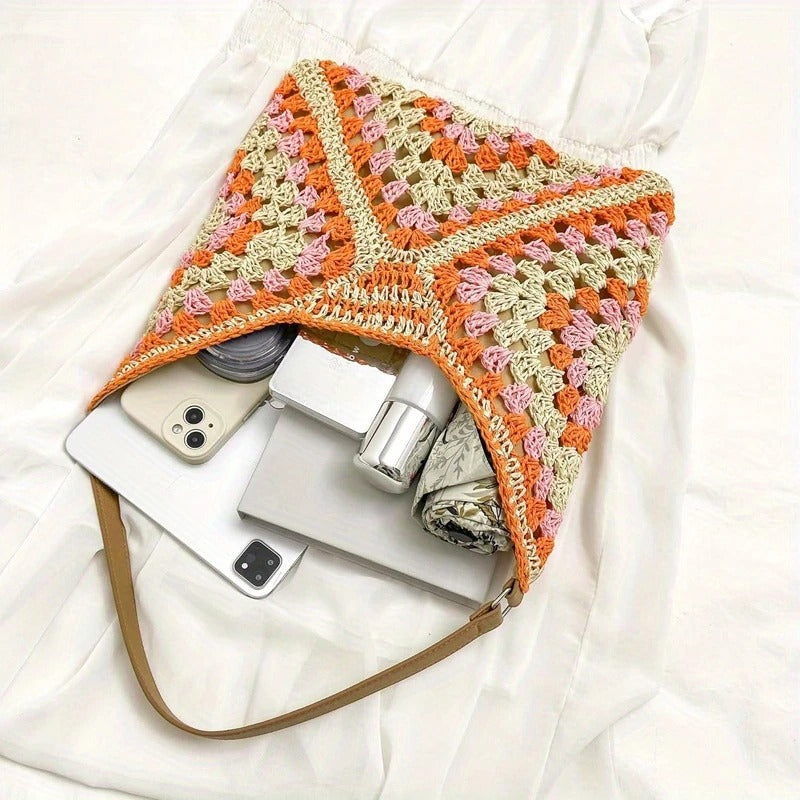 Elise Women's Crochet Tote Bag - close-up detail