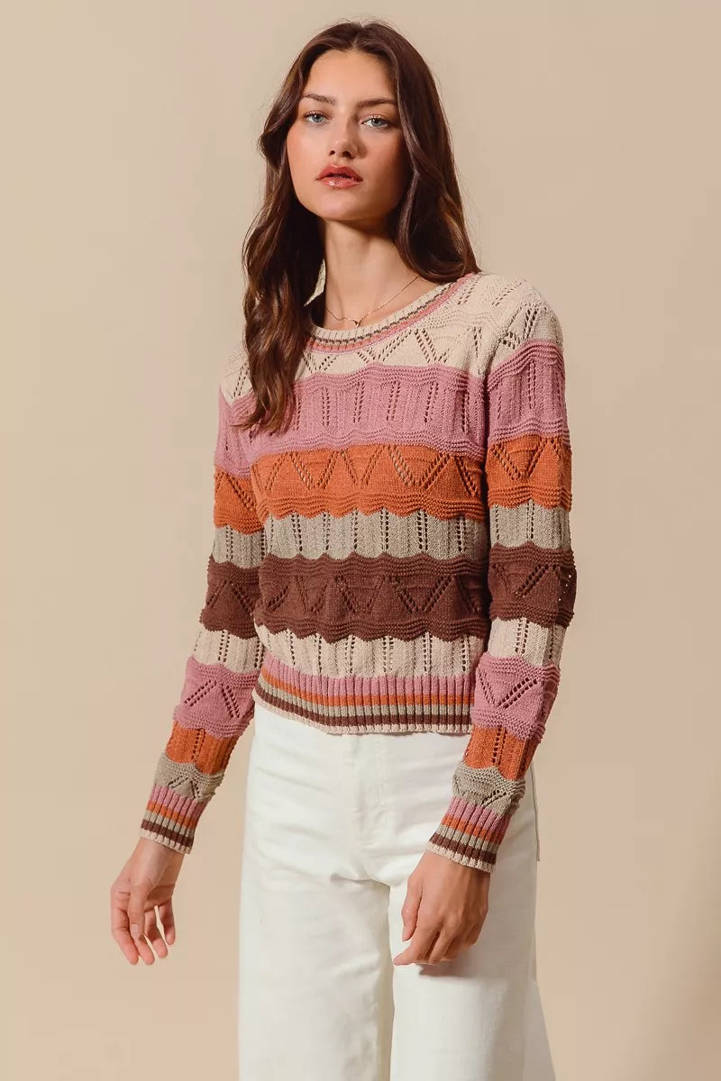 Uma Women's Striped Sweater - styled view