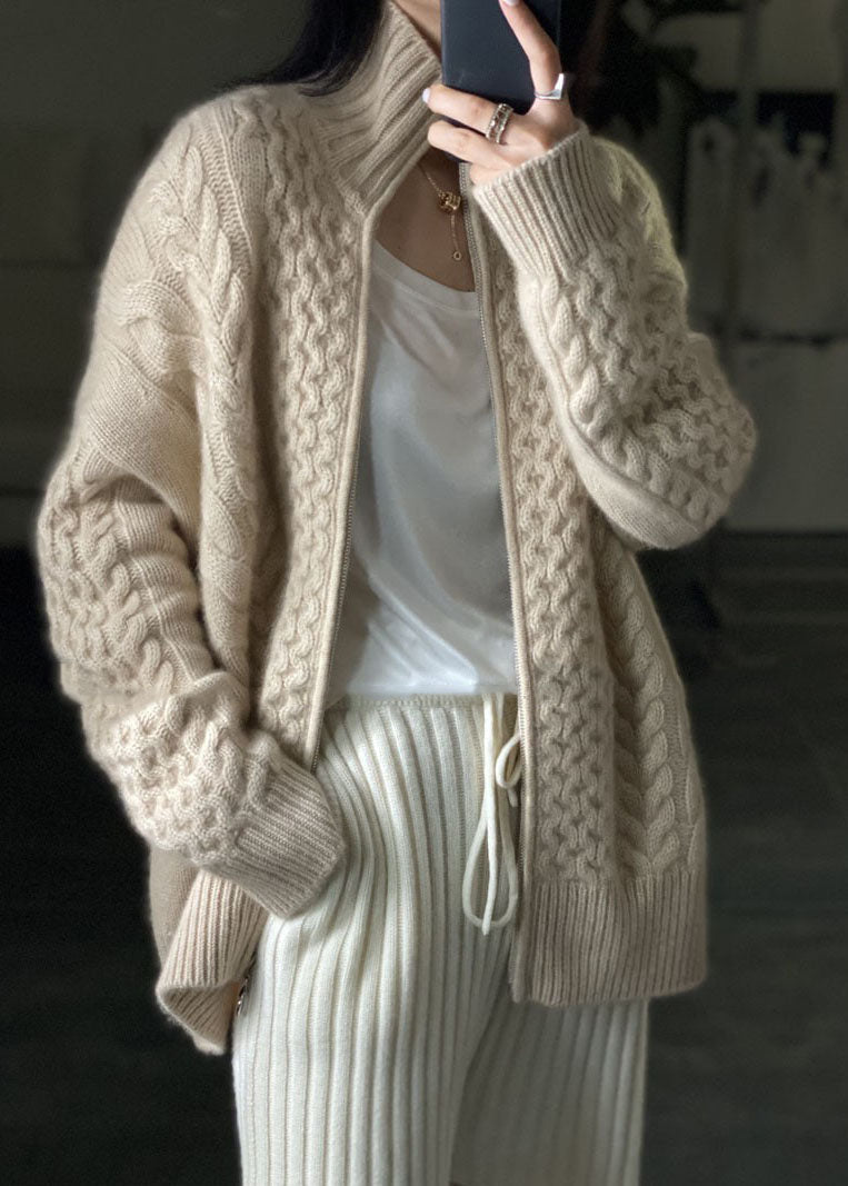 Greta Women's Cable Knit Cardigan | Zip