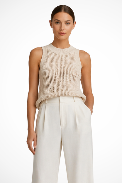 Elena Women's Crochet Top - front view