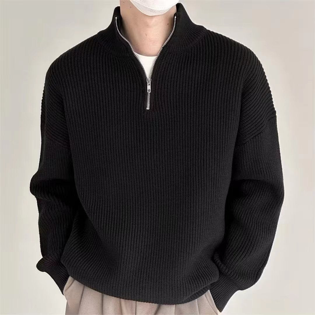 Griffin Men's Ribbed Knit Sweater - styled view