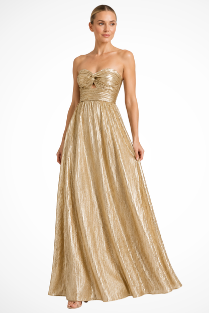 Uma Women's Pleated Maxi Dress - close-up detail