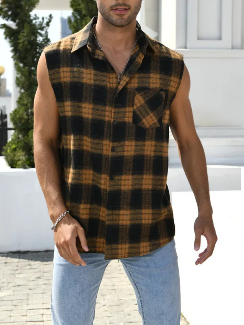 Harlow Women's Plaid Vest - front view