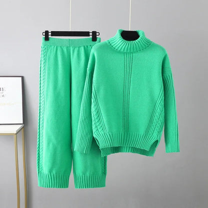 Mira Women's Cable Knit Two-piece Set - styled view