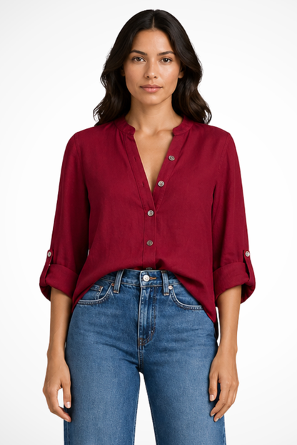 Paloma Women's Linen Shirt - flat lay