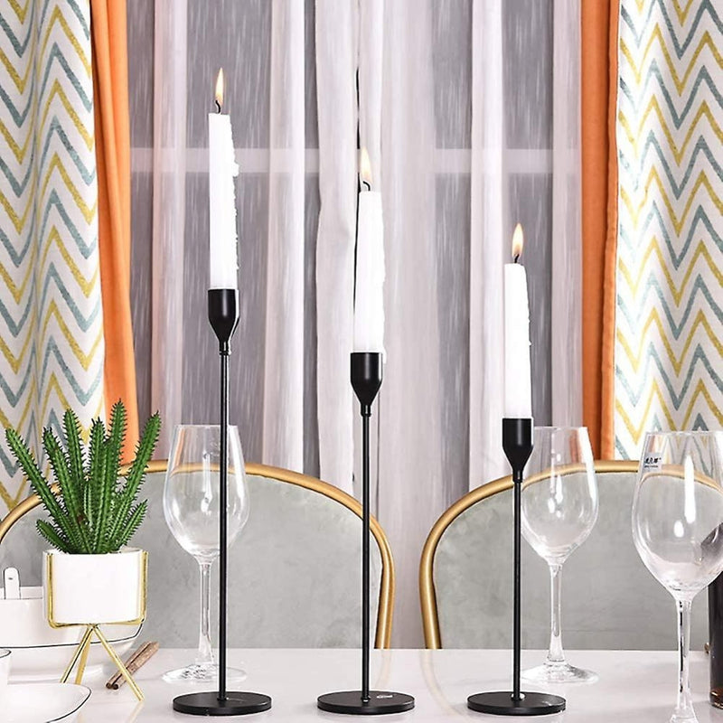 Tall Stainless Steel Candle Holders | Set of 3