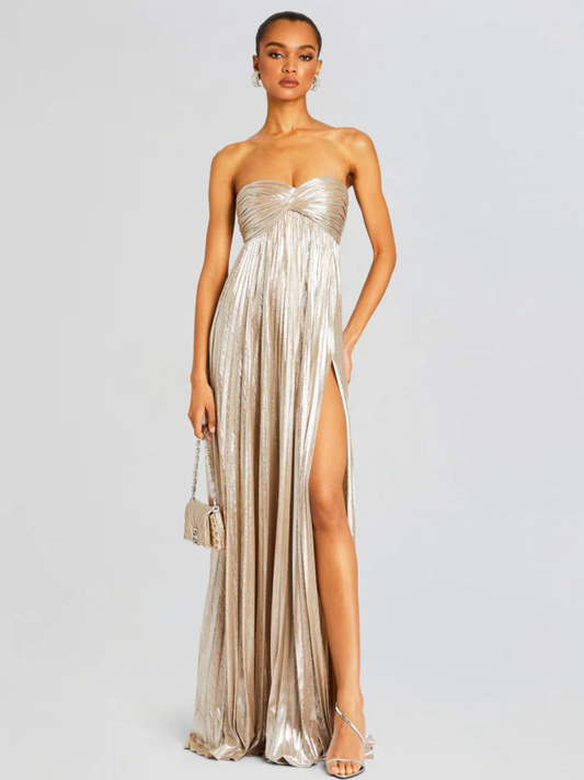 Edith Women's Pleated Maxi Dress - front view