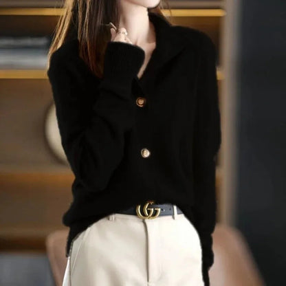 Cleo Women's Cardigan - fabric and finish detail