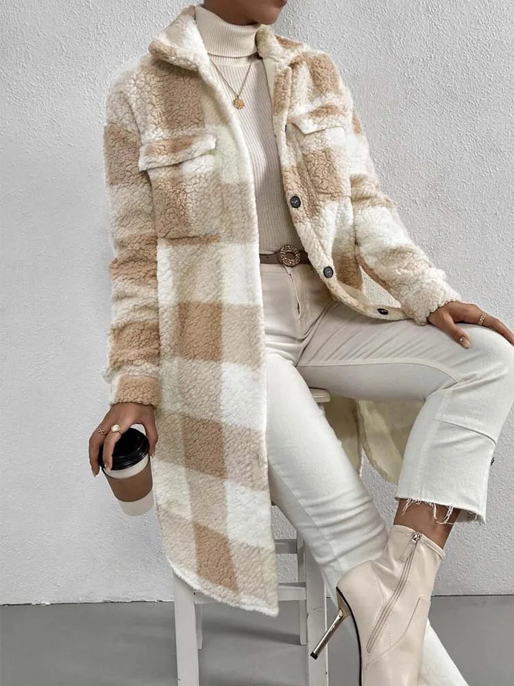 Cosima Women's Plaid Coat - back view