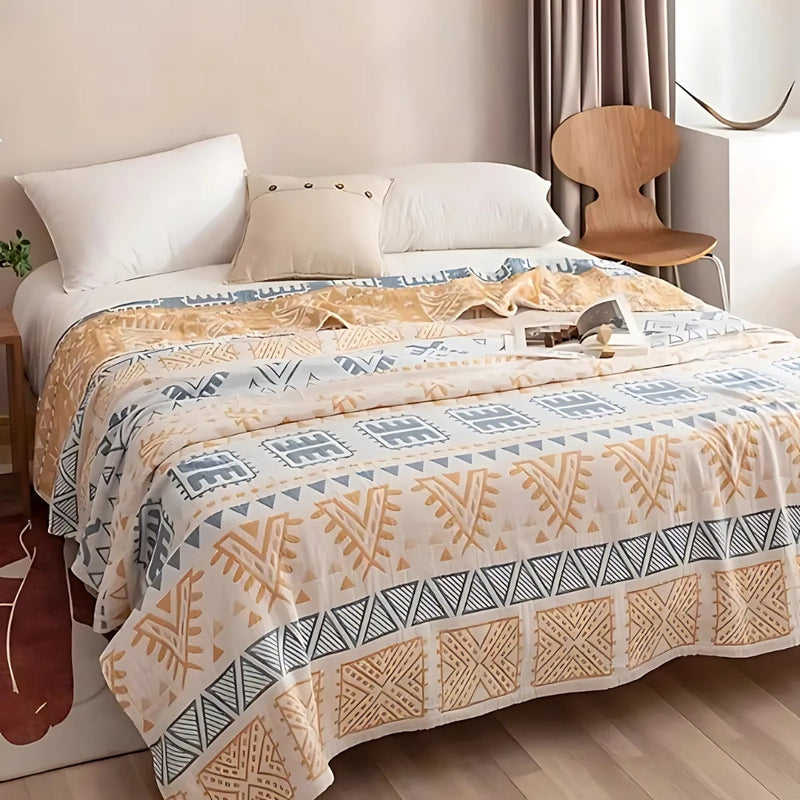 Ember Aztec Layers Pure Cotton Blanket | Cotton, Year-Round