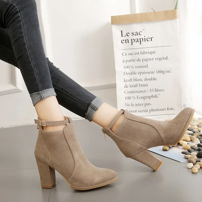 Winona Women's Block Heel Ankle Boots - back view