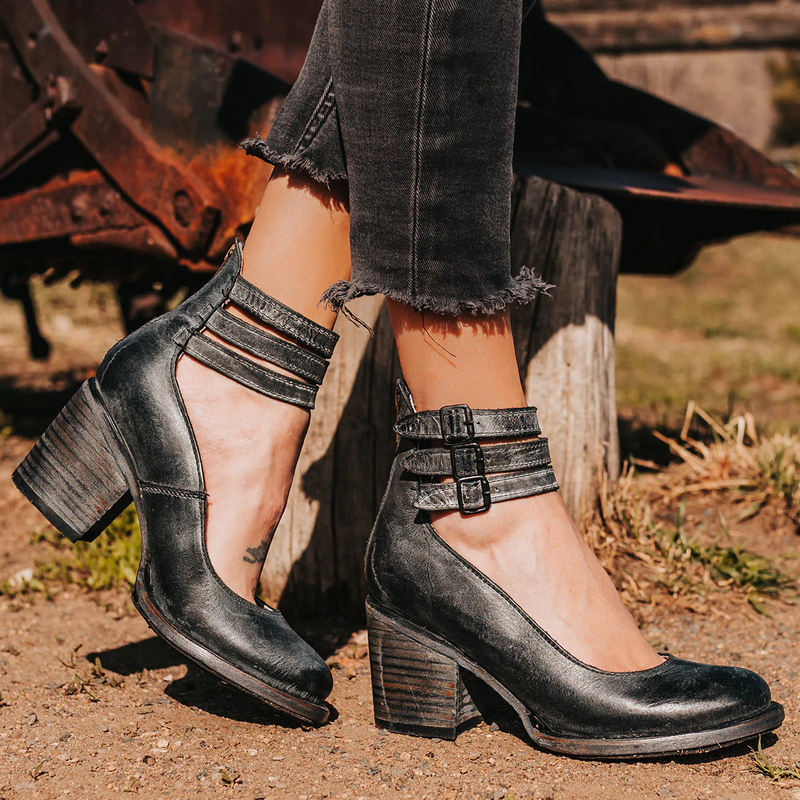 Ava Women's Block Heel Ankle Boots - styled view