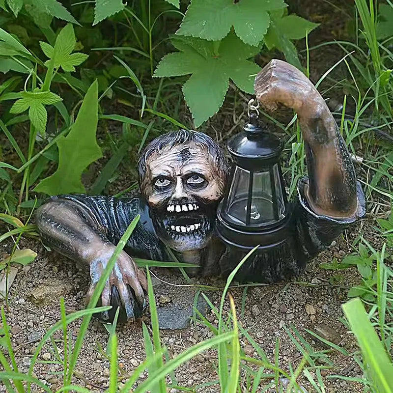 Pine Solar Halloween Decor - back view