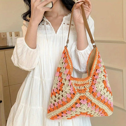 Elise Women's Crochet Tote Bag - front view