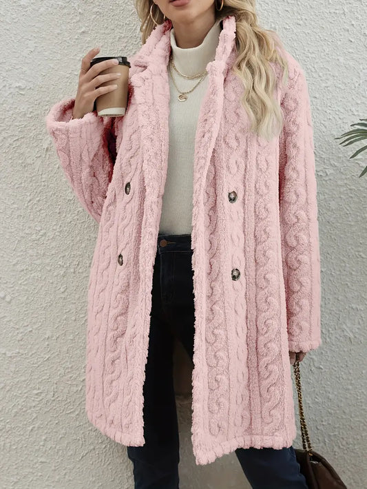 Bijou Women's Cable Knit Coat - styled view