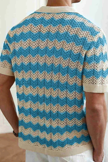 Tristan Men's Crochet Shirt - full-length view