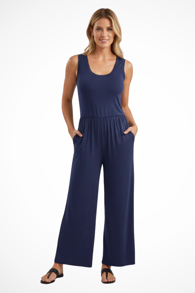 Rowan Women's Wide Leg Jumpsuit | Round Neck, Sleeveless