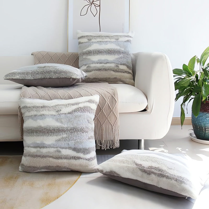 Marble Inspired Plush Cushion Cover | Plush, Living Room