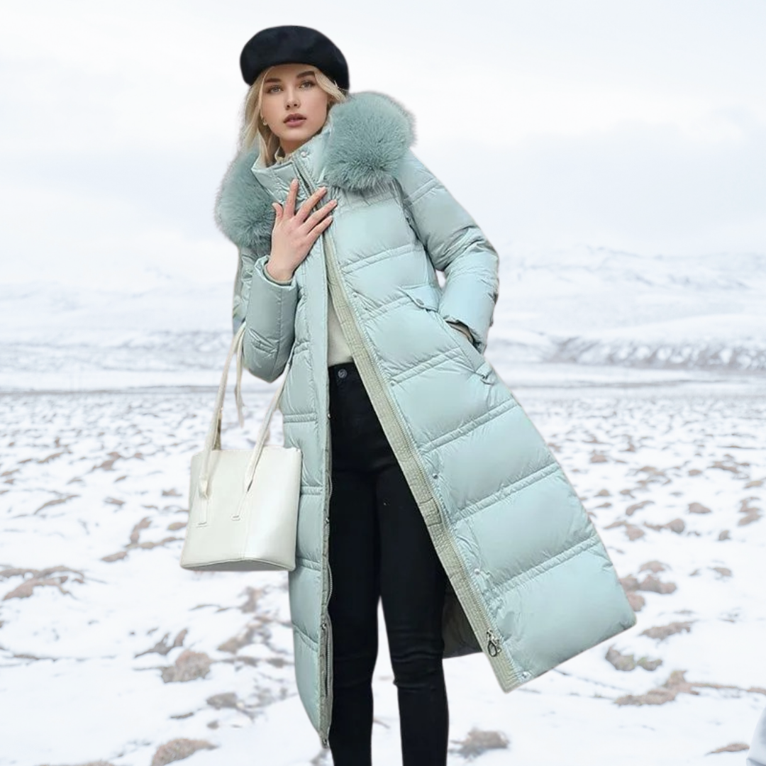 Freya Women's Puffer Jacket - fabric and finish detail