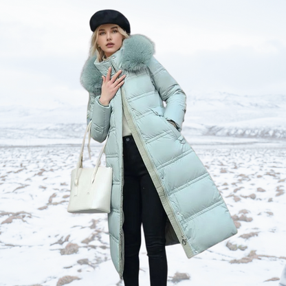 Freya Women's Puffer Jacket - fabric and finish detail